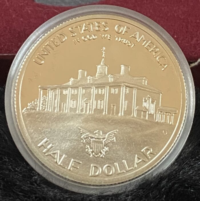 United States half dollar coin with building design