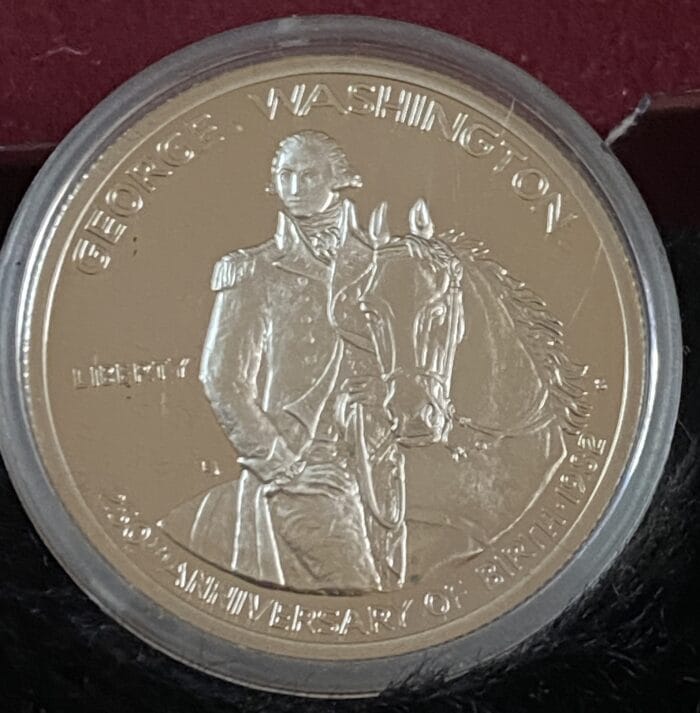 George Washington coin in protective case