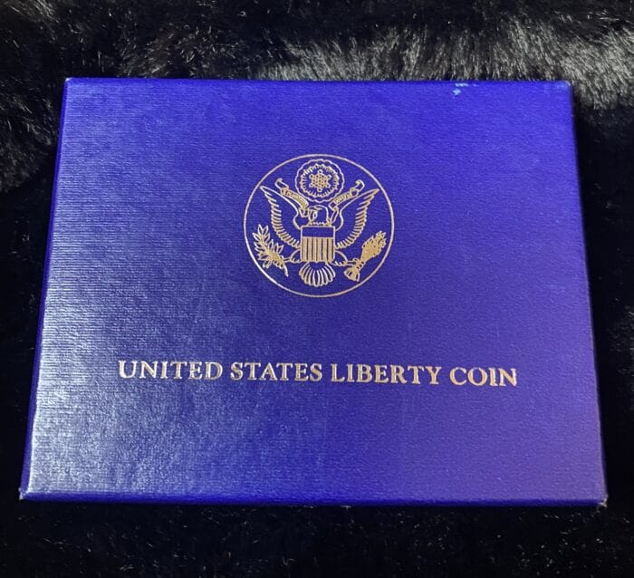 United States Liberty Coin blue box with emblem