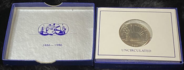 1886-1986 uncirculated commemorative coin in box