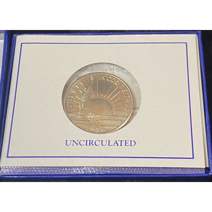 1986 uncirculated commemorative coin in case
