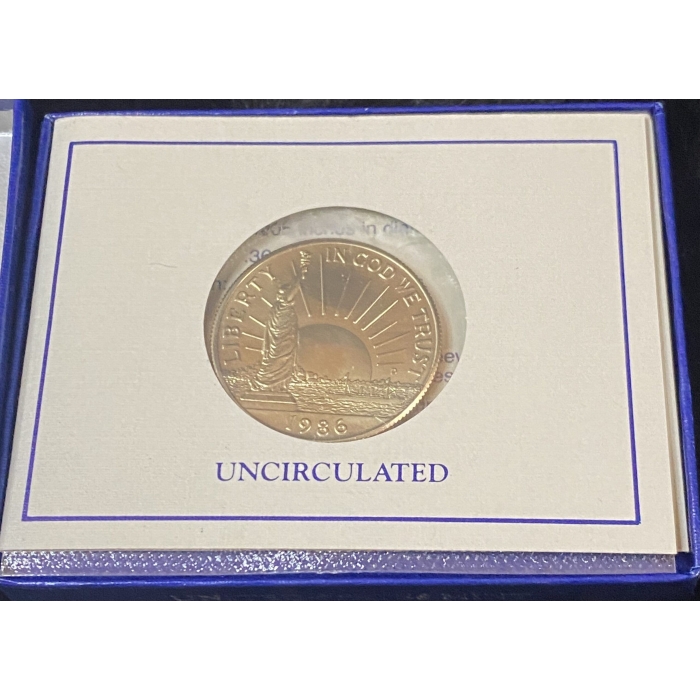 1986 uncirculated commemorative coin in case