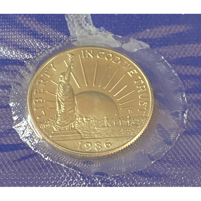 1986 Liberty gold coin with Statue of Liberty