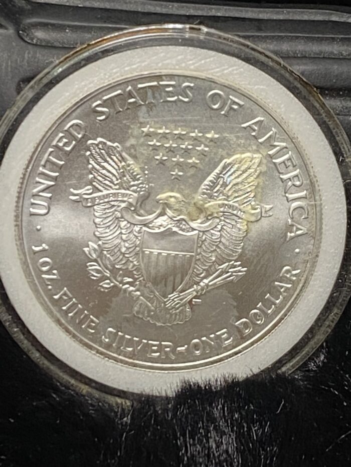 USA Silver Eagle coin, one ounce.