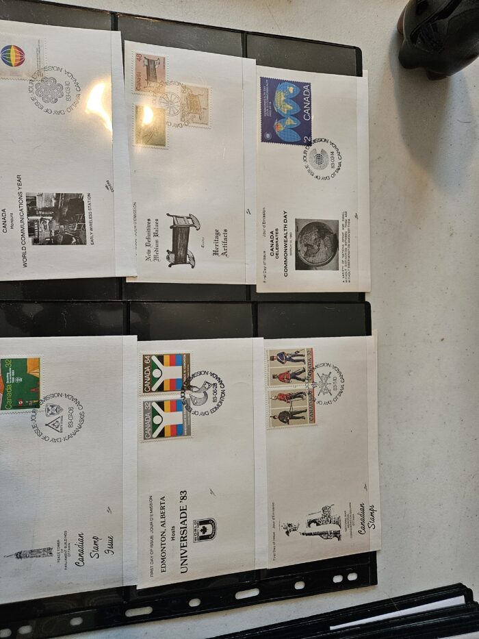 Canadian commemorative stamp collection in album