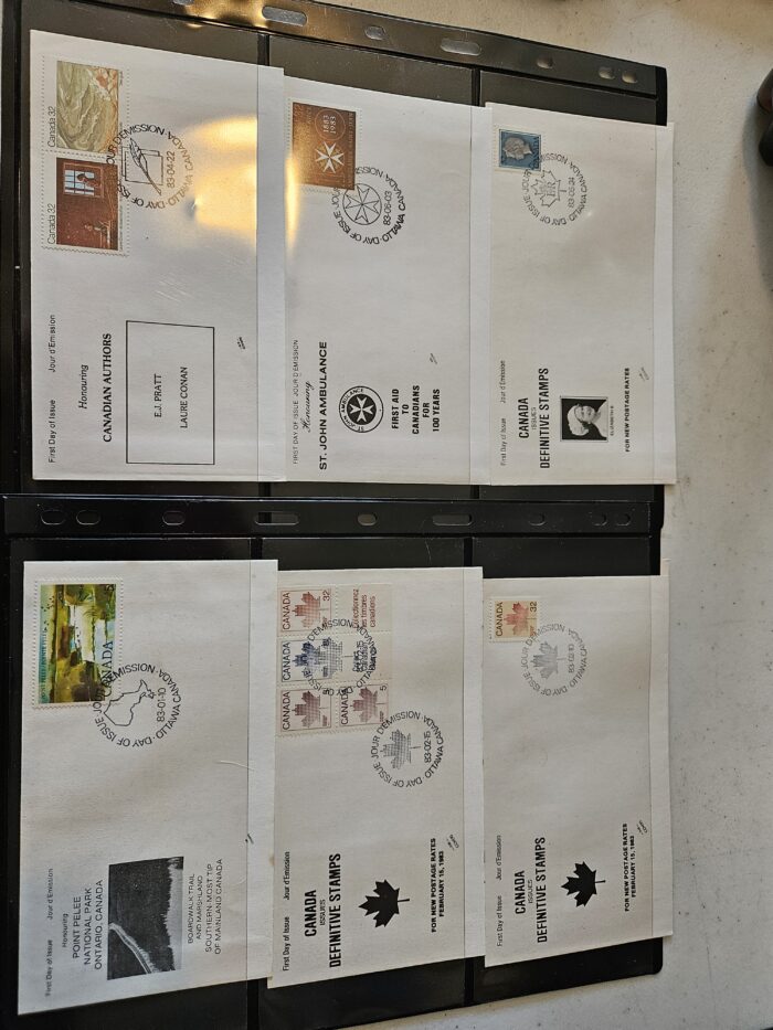 Collection of Canadian first day cover envelopes.