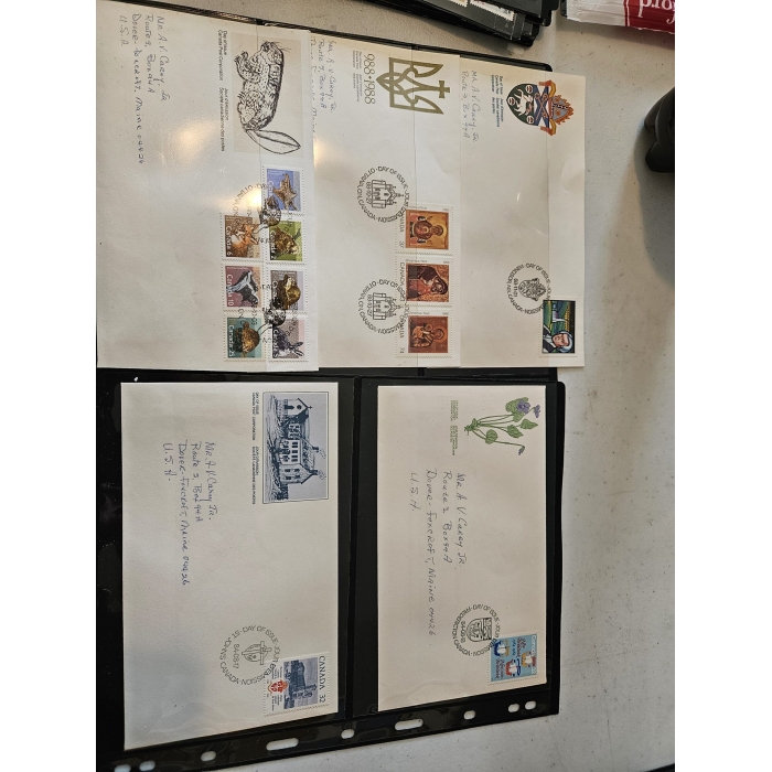 Four envelopes with Canadian stamps and addresses.