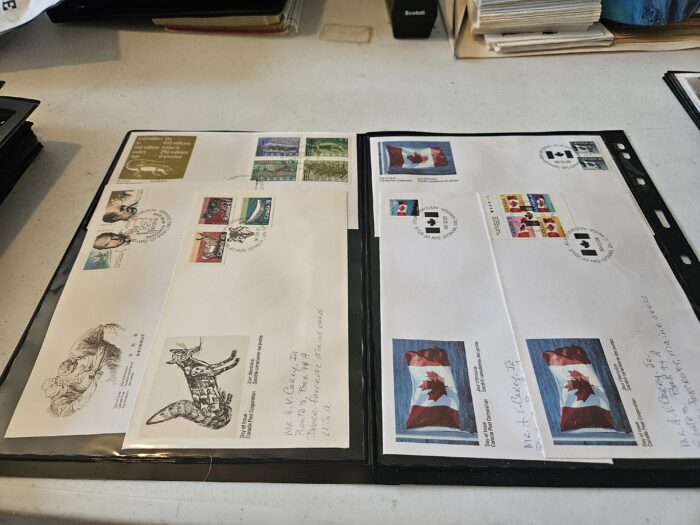 Collection of envelopes with stamps and postmarks