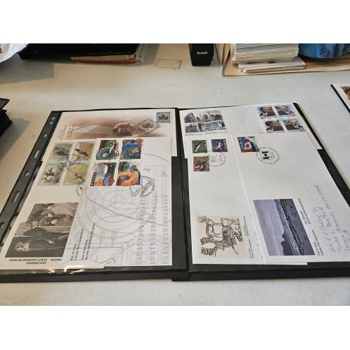 Collection of envelopes with various stamps displayed.