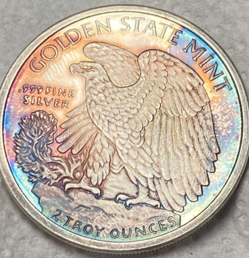 Golden State Mint silver coin with eagle design.