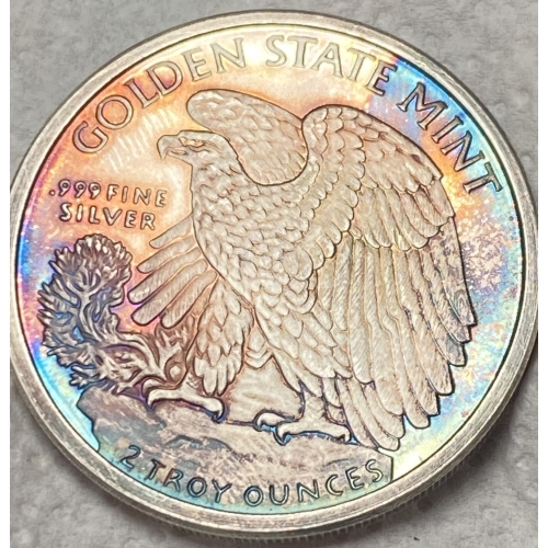 Golden State Mint silver coin with eagle design.