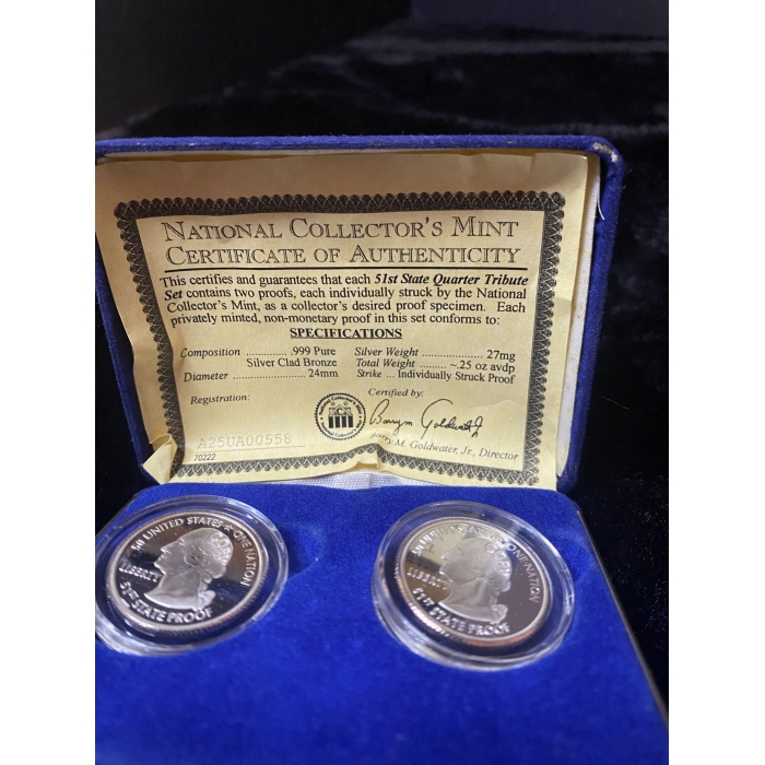 State quarter set with authenticity certificate