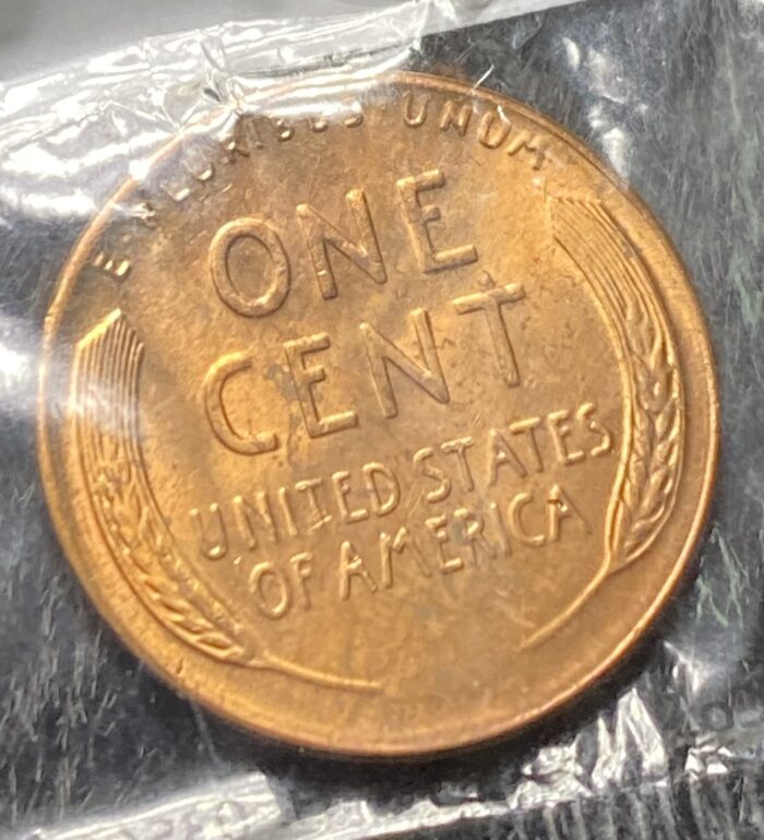 Close-up of a vintage one-cent coin.