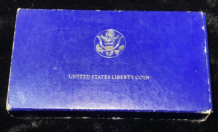 Blue box labeled United States Liberty Coin