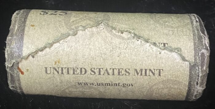 $25 US Mint coin roll paper wrapper