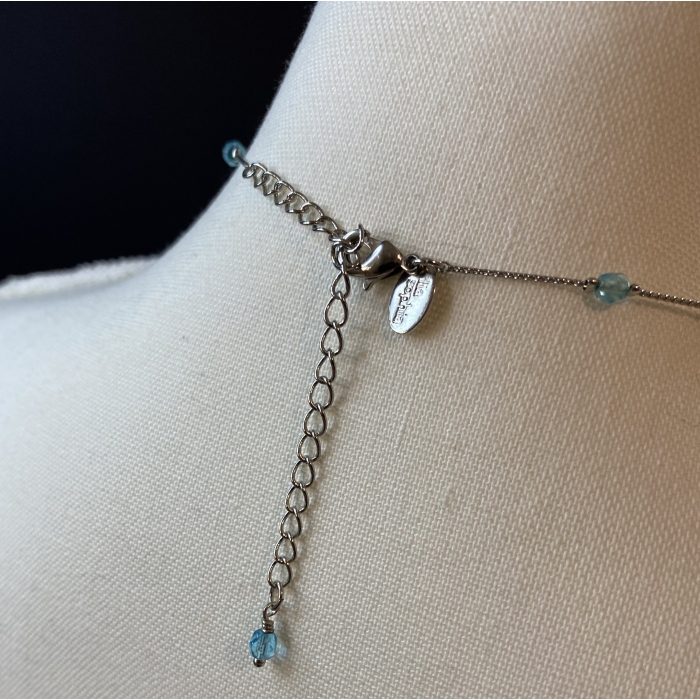 lia sophia equinox necklace silver toned sea blue & dark amber beads & bracelet4