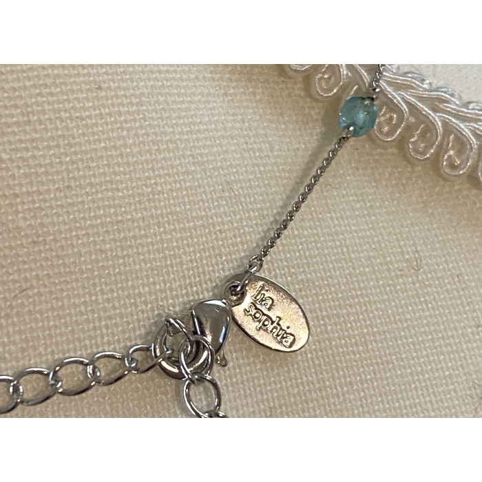 lia sophia equinox necklace silver toned sea blue & dark amber beads & bracelet5