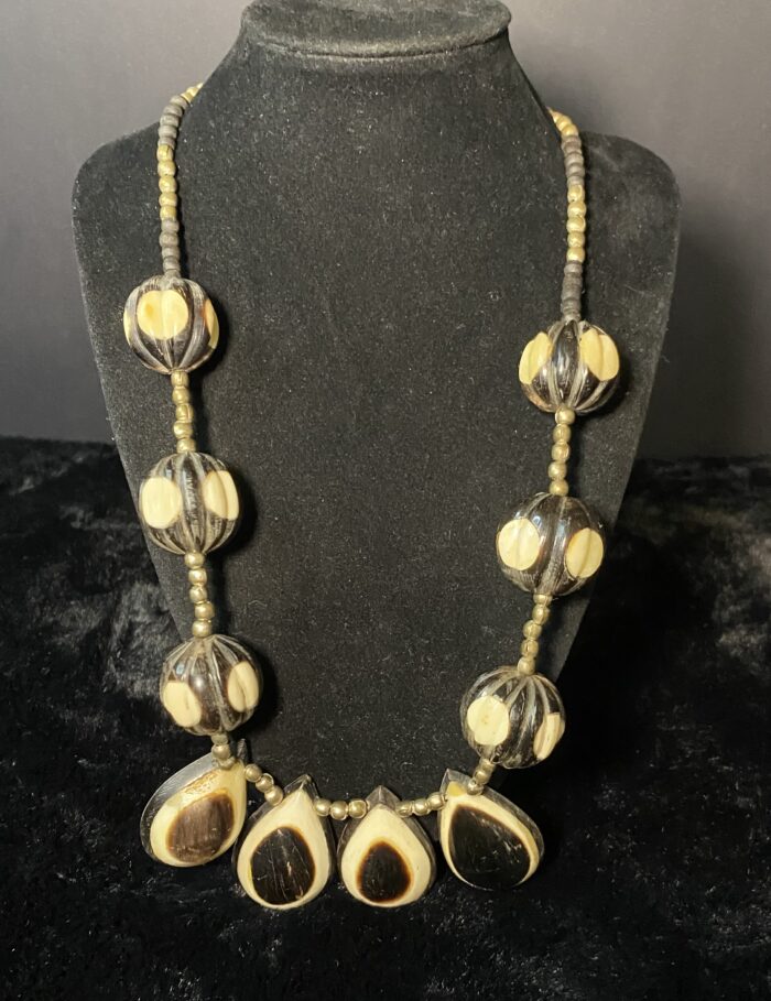 rare traditional bovine bone necklace