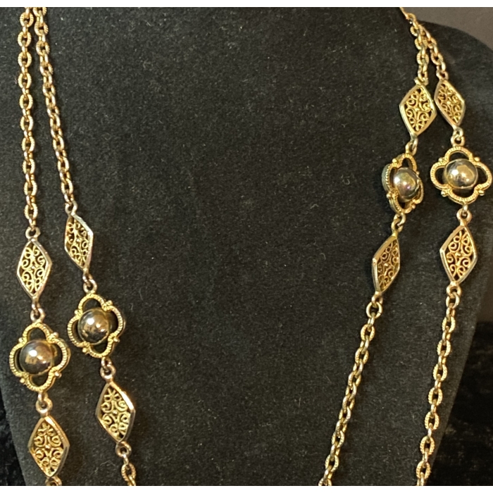 vintage 25 inch gold tone necklace2