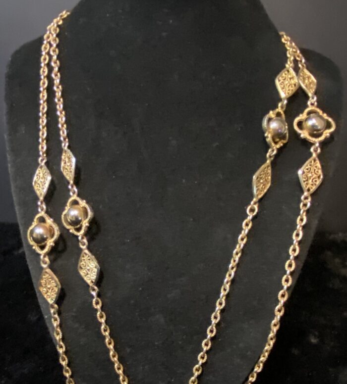 vintage 25 inch gold tone necklace4