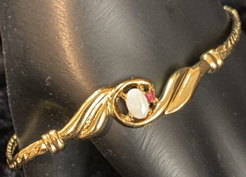 wellesley gold tone metal genuine opal ruby serpentine bracelet6