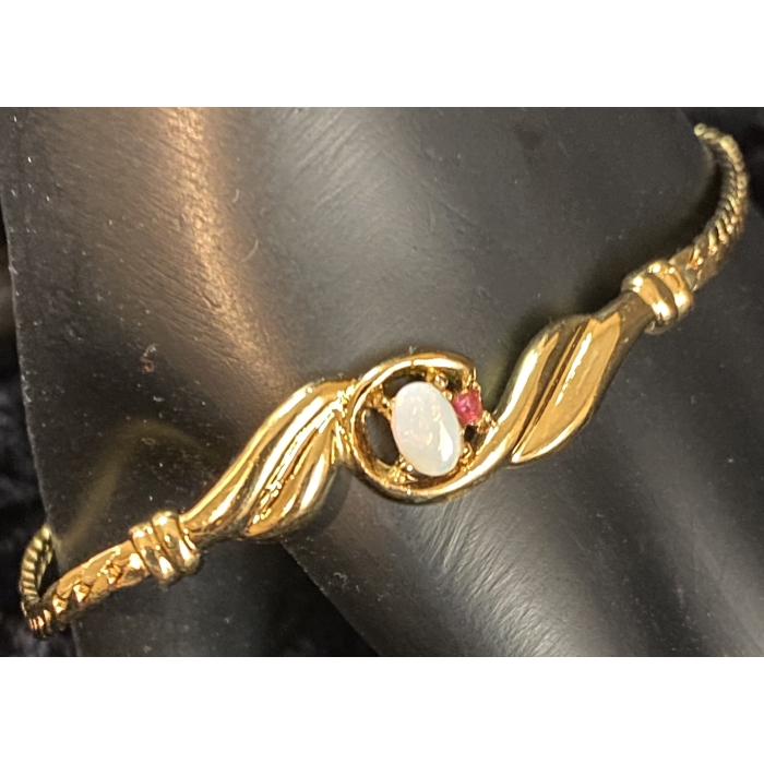 wellesley gold tone metal genuine opal ruby serpentine bracelet6