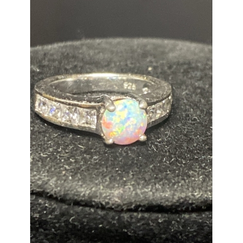 925 sterling lab created oval opal ring