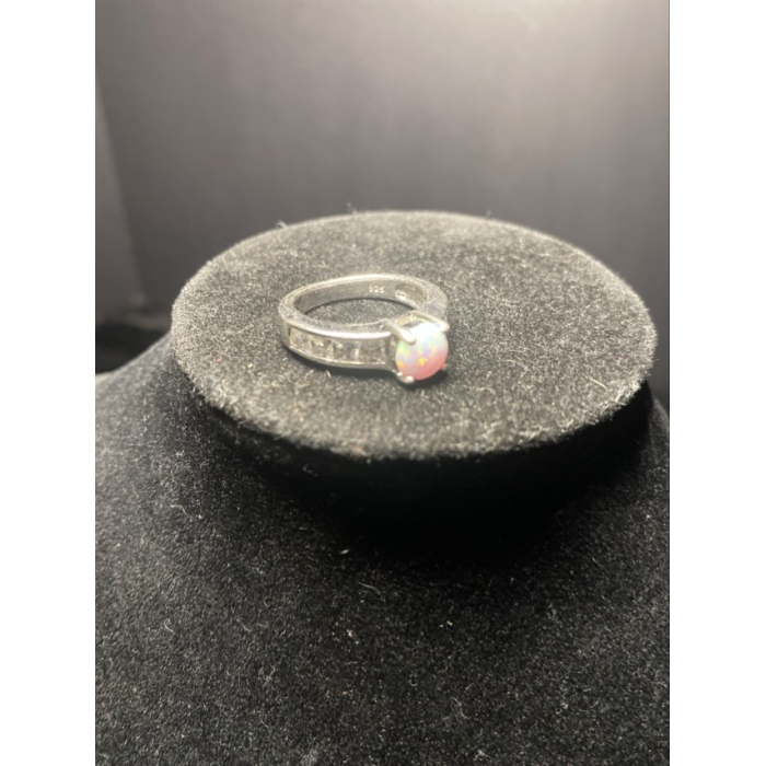 925 sterling lab created oval opal ring2