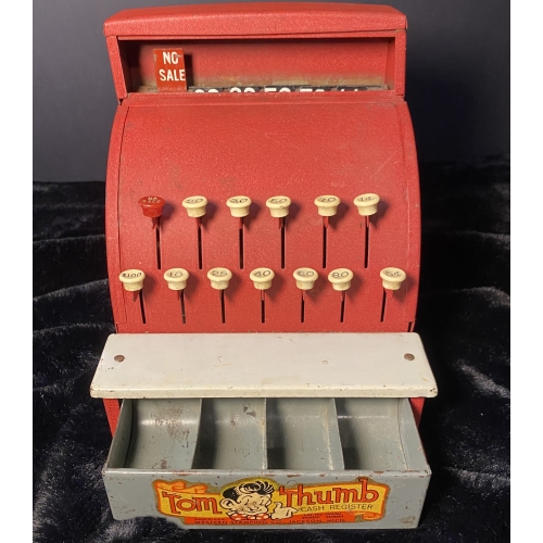 antique tin tom thumb cash register toy6