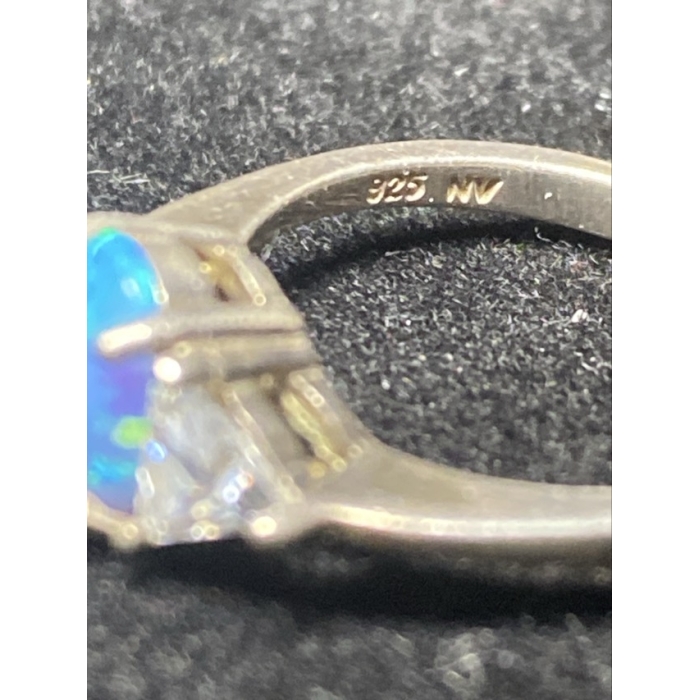 avon sterling silver opalesque and cz ring5