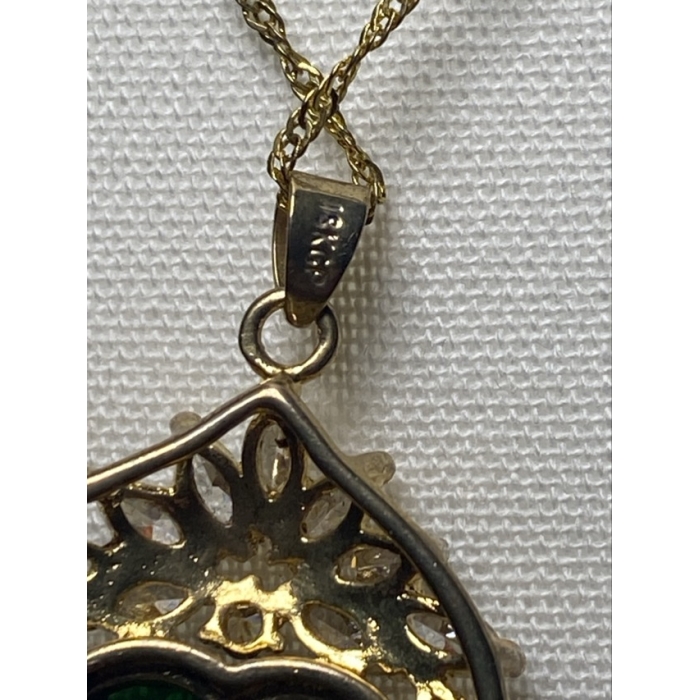 michael anthony faux emerald cz pendant 18k gold plated necklace8