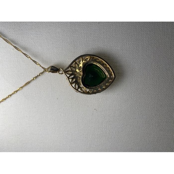 michael anthony faux emerald cz pendant 18k gold plated3
