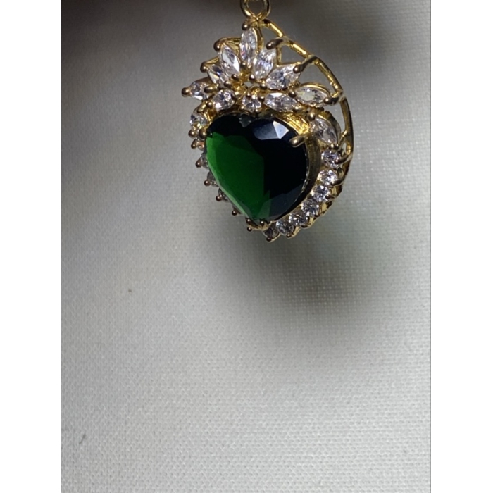 michael anthony faux emerald cz pendant 18k gold plated4