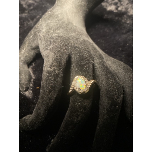 opal, cz, gold vermeil ring 925 sterling silver5