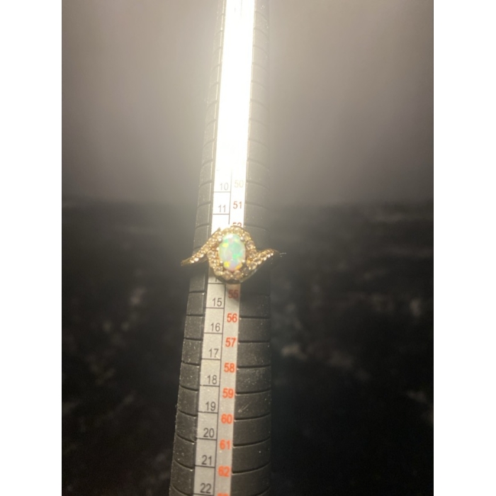 opal, cz, gold vermeil ring 925 sterling silver8