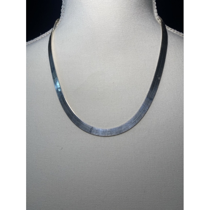 sterling silver 925 italy 20 length 9 drape herringbone necklace 22.3g