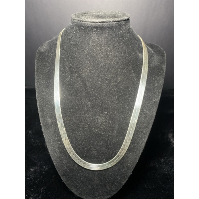 sterling silver 925 italy 20 length 9 drape herringbone necklace 22.3g5