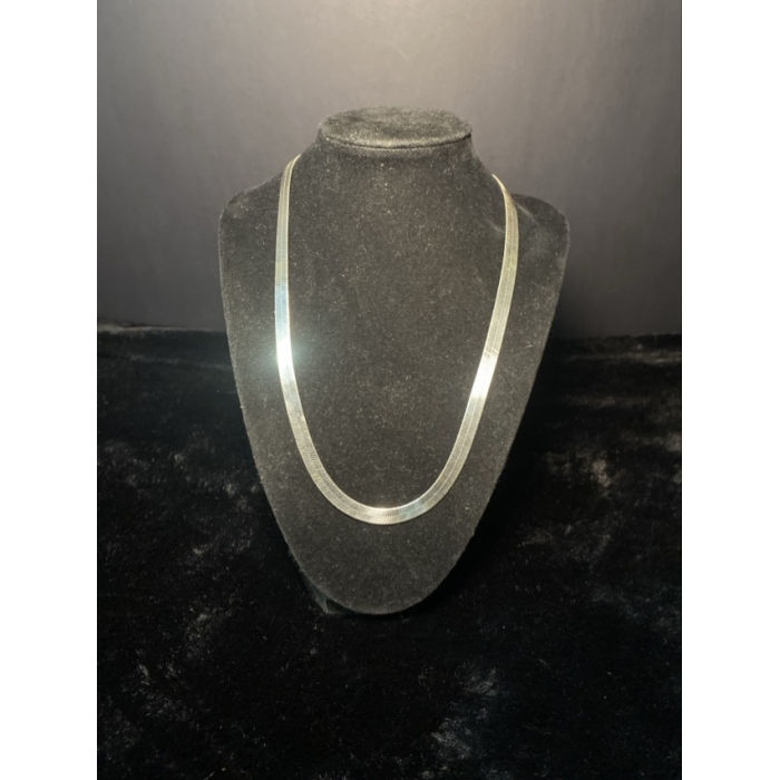 sterling silver 925 italy 20 length 9 drape herringbone necklace 22.3g7
